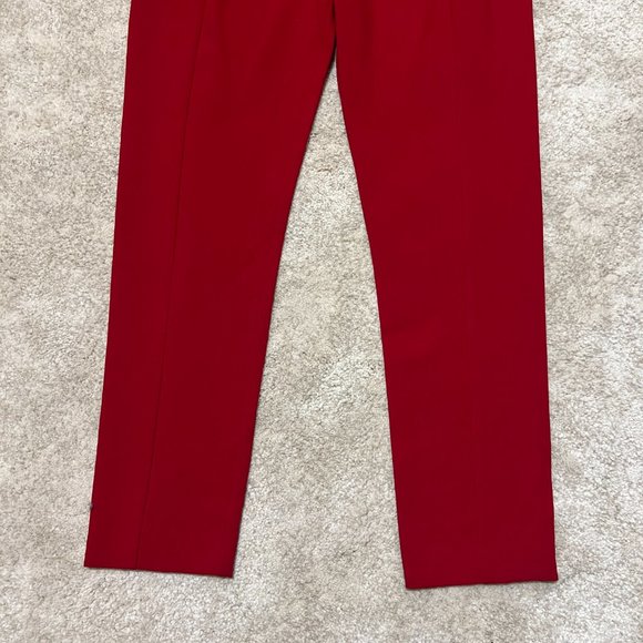 Black Halo Jumpsuit Size 6 Red Strapless Tapered Leg Pockets Evening or Workwear - Picture 5 of 12